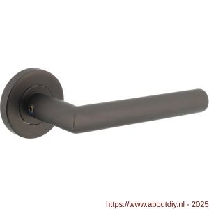 Intersteel 1272 deurkruk gatdeel rechts Jura op rozet verdekt diameter 53x8 mm met nokken antraciet grijs - A26010359 - afbeelding 1