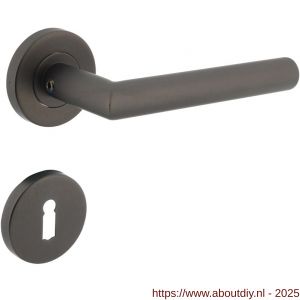 Intersteel 1272 deurkruk Jura op rozet verdekt diameter 53x8 mm met nokken en sleutelrozetten antraciet grijs - A26010361 - afbeelding 1