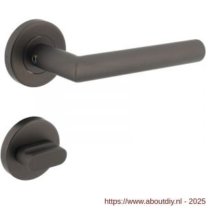 Intersteel 1272 deurkruk Jura op rozet verdekt diameter 53x8 mm met nokken en WC-sluiting met stift 8x8 mm antraciet grijs - A26010363 - afbeelding 1