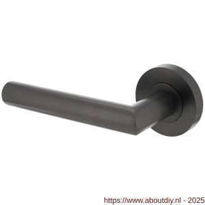 Intersteel 1693 deurkruk gatdeel links Bastian op rozet verdekt diameter 52x10 mm met nokken antraciet grijs - A26010371 - afbeelding 1
