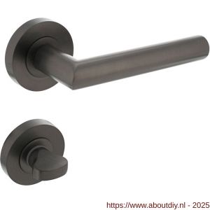 Intersteel 1693 deurkruk Bastian op rozet verdekt diameter 52x10 mm met nokken en WC-sluiting met stift 8x8 mm antraciet grijs - A26010374 - afbeelding 1