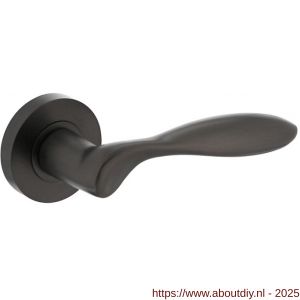 Intersteel 1695 deurkruk gatdeel rechts George op rozet verdekt diameter 52x10 mm met nokken antraciet grijs - A26010375 - afbeelding 1