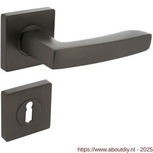 Intersteel 1712 deurkruk Minos op rozet verdekt 55x55x10 mm met nokken en sleutelrozetten antraciet grijs - A26010382 - afbeelding 1