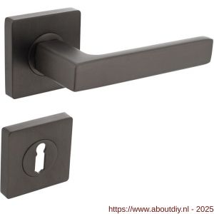 Intersteel 1713 deurkruk Hera op rozet verdekt 55x55x10 mm met nokken en sleutelrozetten antraciet grijs - A26010387 - afbeelding 1