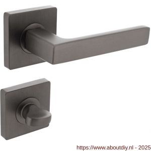 Intersteel 1713 deurkruk Hera op rozet verdekt 55x55x10 mm met nokken en WC-sluiting met stift 8x8 mm antraciet grijs - A26010389 - afbeelding 1