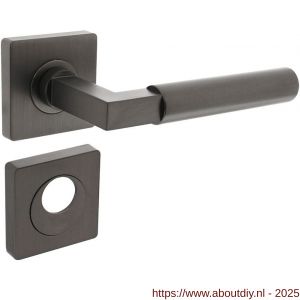 Intersteel 1741 deurkruk Baustil op rozet verdekt 55x55x10 mm met nokken en rondcilinderrozetten antraciet grijs - A26010395 - afbeelding 1