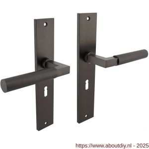 Intersteel Living 1742 deurkruk Baustil op schild rechthoekig 245x45 mm sleutelgat 56 mm antraciet grijs - A26010400 - afbeelding 1