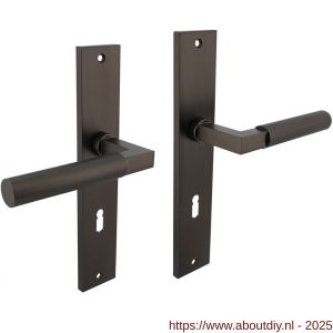 Intersteel 1742 deurkruk Baustil op schild rechthoekig 245x45 mm sleutelgat 72 mm antraciet grijs - A26010401 - afbeelding 1