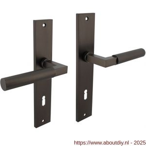 Intersteel 1742 deurkruk Baustil op schild rechthoekig 245x45 mm sleutelgat 78 mm antraciet grijs - A26010402 - afbeelding 1
