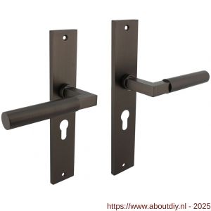 Intersteel Living 1742 deurkruk Baustil op schild rechthoekig 245x45 mm profielcilindergat 55 mm antraciet grijs - A26010403 - afbeelding 1