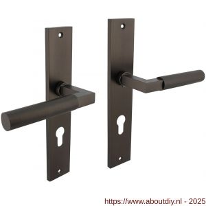 Intersteel Living 1742 deurkruk Baustil op schild rechthoekig 245x45 mm profielcilindergat 72 mm antraciet grijs - A26010404 - afbeelding 1