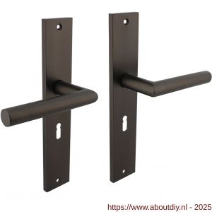 Intersteel Living 1743 deurkruk Bastian op schild rechthoekig 245x45 mm sleutelgat 56 mm antraciet grijs - A26010413 - afbeelding 1