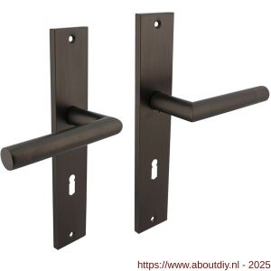 Intersteel 1743 deurkruk Bastian op schild rechthoekig 245x45 mm sleutelgat 72 mm antraciet grijs - A26010414 - afbeelding 1