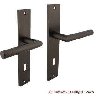 Intersteel 1743 deurkruk Bastian op schild rechthoekig 245x45 mm sleutelgat 78 mm antraciet grijs - A26010415 - afbeelding 1