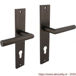Intersteel 1743 deurkruk Bastian op schild rechthoekig 245x45 mm profielcilindergat 78 mm antraciet grijs - A26010418 - afbeelding 1