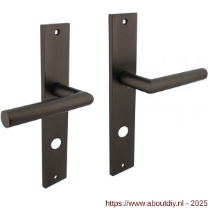Intersteel 1743 deurkruk Bastian op schild rechthoekig 245x45 mm rondcilindergat 78 mm antraciet grijs - A26010419 - afbeelding 1