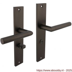 Intersteel Living 1743 deurkruk Bastian op schild rechthoekig 245x45 mm WC 63/8 mm antraciet grijs - A26010420 - afbeelding 1