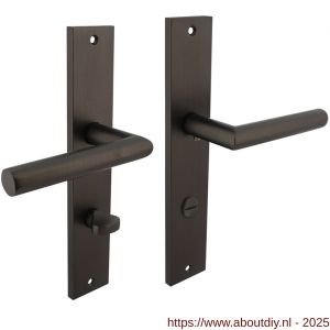 Intersteel 1743 deurkruk Bastian op schild rechthoekig 245x45 mm WC 78/7 mm antraciet grijs - A26010422 - afbeelding 1