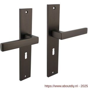 Intersteel Living 1744 deurkruk Hera op schild rechthoekig 245x45 mm sleutelgat 56 mm antraciet grijs - A26010426 - afbeelding 1