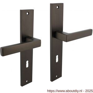 Intersteel 1744 deurkruk Hera op schild rechthoekig 245x45 mm sleutelgat 72 mm antraciet grijs - A26010427 - afbeelding 1