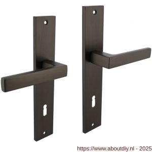 Intersteel 1744 deurkruk Hera op schild rechthoekig 245x45 mm sleutelgat 78 mm antraciet grijs - A26010428 - afbeelding 1