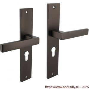 Intersteel Living 1744 deurkruk Hera op schild rechthoekig 245x45 mm profielcilindergat 55 mm antraciet grijs - A26010429 - afbeelding 1