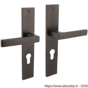Intersteel Living 1744 deurkruk Hera op schild rechthoekig 245x45 mm profielcilindergat 72 mm antraciet grijs - A26010430 - afbeelding 1