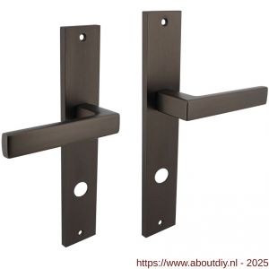Intersteel 1744 deurkruk Hera op schild rechthoekig 245x45 mm rondcilindergat 78 mm antraciet grijs - A26010432 - afbeelding 1
