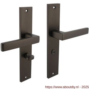 Intersteel Living 1744 deurkruk Hera op schild rechthoekig 245x45 mm WC 63/8 mm antraciet grijs - A26010433 - afbeelding 1