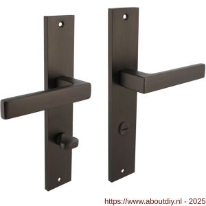 Intersteel 1744 deurkruk Hera op schild rechthoekig 245x45 mm WC 78/7 mm antraciet grijs - A26010435 - afbeelding 1