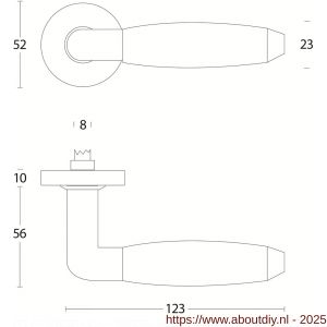 Intersteel 0640 deurkruk gatdeel Combinatie op rozet verdekt diameter 53x10 mm RVS getrommeld-zwart - A26011262 - afbeelding 2