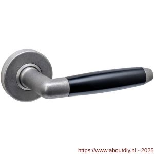 Intersteel 0640 deurkruk gatdeel Combinatie op rozet verdekt diameter 53x10 mm RVS getrommeld-zwart - A26011262 - afbeelding 1