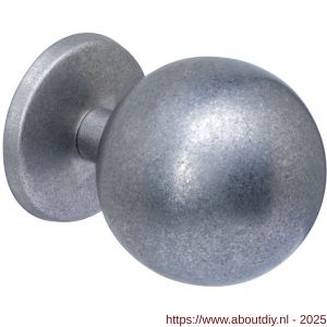 Intersteel 3930 voordeurknop bol diameter 75 mm op achterplaat diameter 66 mm éénzijdige montage RVS getrommeld - A26010851 - afbeelding 1