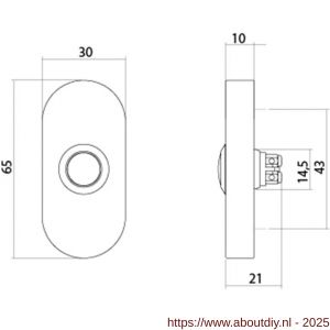 Intersteel 3990 deurbel ovaal 65x30x10 mm verdekt RVS getrommeld - A26010846 - afbeelding 2