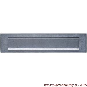 Intersteel 4000 briefplaat rechthoekig 340x75 mm met klep-regenrand RVS getrommeld - A26010844 - afbeelding 1