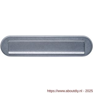 Intersteel 4000 briefplaat ovaal 340x80 mm met klep-regenrand RVS getrommeld - A26010843 - afbeelding 1