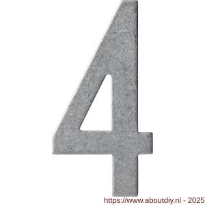 Intersteel 4020 huisnummer 4 150 mm RVS getrommeld - A26010836 - afbeelding 1