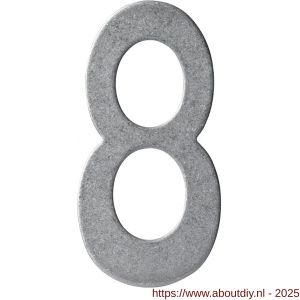 Intersteel 4020 huisnummer 8 150 mm RVS getrommeld - A26010832 - afbeelding 1