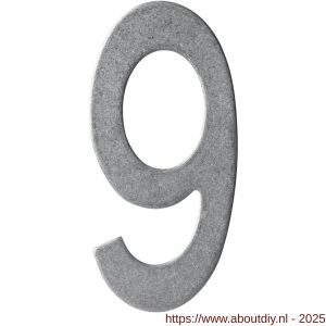 Intersteel 4020 huisnummer 9 150 mm RVS getrommeld - A26010831 - afbeelding 1