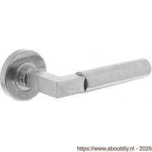 Intersteel 0379 deurkruk gatdeel rechts Baustil op rozet verdekt diameter 53x8 mm met nokken EN 1906/4 RVS - A26005255 - afbeelding 1