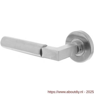 Intersteel 0379 deurkruk gatdeel links Baustil op rozet verdekt diameter 53x8 mm met nokken EN 1906/4 RVS - A26005256 - afbeelding 1