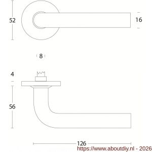 Intersteel Living 0566 deurkruk Recht diameter 16 mm op rozet verdekt diameter 53x5 mm RVS - A26000457 - afbeelding 2