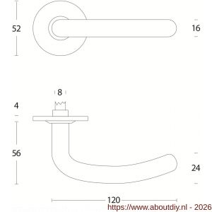 Intersteel Living 0568 deurkruk Sabel diameter 16 mm op rozet verdekt diameter 53x5 mm RVS - A26000460 - afbeelding 2