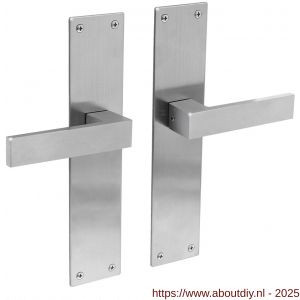 Intersteel Essentials 0571 deurkruk Amsterdam met schild rechthoekig 250x55x2 mm blind RVS - A26008392 - afbeelding 1