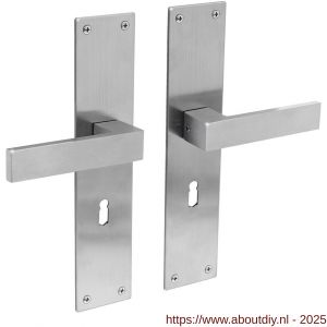 Intersteel Essentials 0571 deurkruk Amsterdam met schild rechthoekig 250x55x2 mm sleutelgat 56 mm RVS - A26008393 - afbeelding 1