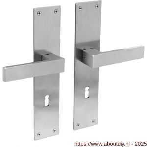 Intersteel 0571 deurkruk Amsterdam met schild rechthoekig 250x55x2 mm sleutelgat 72 mm RVS - A26008394 - afbeelding 1