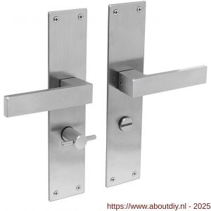 Intersteel Essentials 0571 deurkruk Amsterdam met schild rechthoekig 250x55x2 mm WC 63/8 mm RVS - A26008397 - afbeelding 1