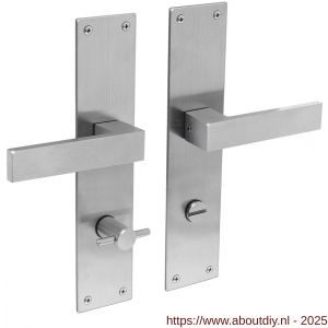 Intersteel 0571 deurkruk Amsterdam met schild rechthoekig 250x55x2 mm WC 78/8 mm RVS - A26008398 - afbeelding 1