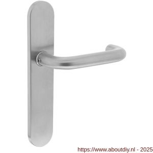Intersteel 0576 deurkruk gatdeel rechts Rond op schild verdekt ovaal 220x42 mm blind RVS - A26001432 - afbeelding 1