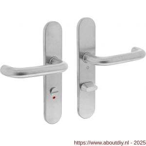 Intersteel Essentials 0576 deurkruk Rond op schild verdekt ovaal 220x42 mm WC 63/8 mm RVS - A26001942 - afbeelding 1